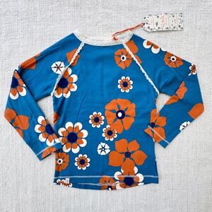 NEW Alba of Denmark Blue Floral Lacy Tee Size 3